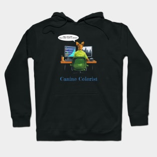 Canine Colorist - Dog on Black Hoodie